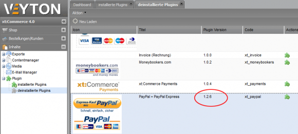 PayPal bei xt:Commerce 4 Veyton aktivieren