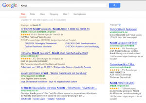 Google Adsense anzeigen zum Wort Kredit